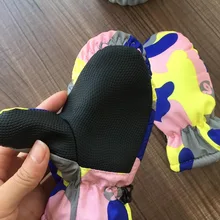 1 пара, детские зимние водонепроницаемые теплые варежки, Детские лыжные перчатки для мальчиков и девочек