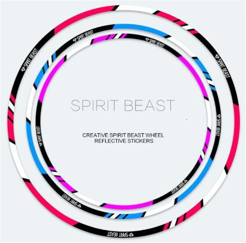 

SPIRIT BEAST Motorcycle Tyre Decoration Stickers Reflective Motocross Wheels 10 /12/18 inch Motor Rims Stickers