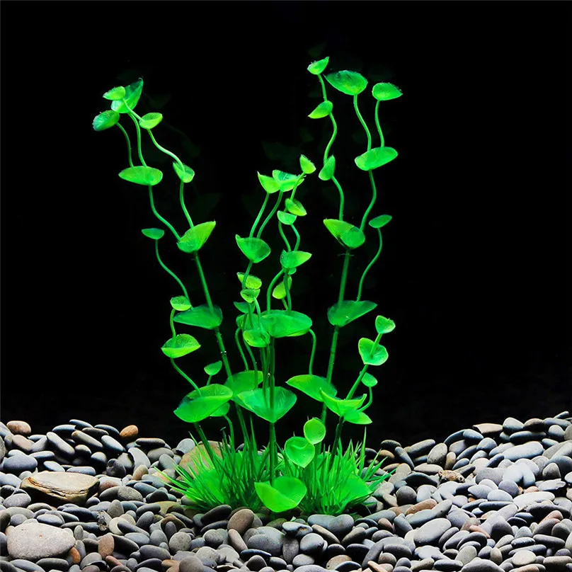 4 PCS Aquarium Plants Plastic Fish Plant Artificial Colorful Decoration Safe Decorations #4M09 (2)