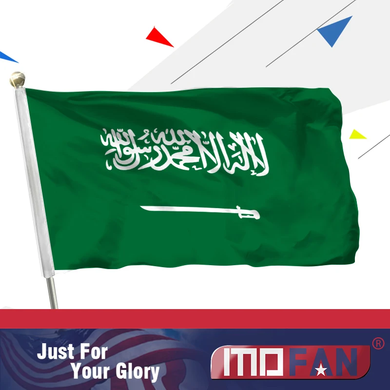 

MOFAN Saudi Arabia Flag Polyester -High Quality and Double Stitched- Holiday Procession Flags 3X5 Ft
