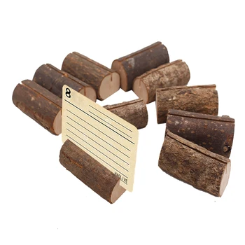 

10pcs Cardcase Card Holders Wooden Table Number Holders Wedding Card Holder Made of Natural Hardwood for Home Birthday Party