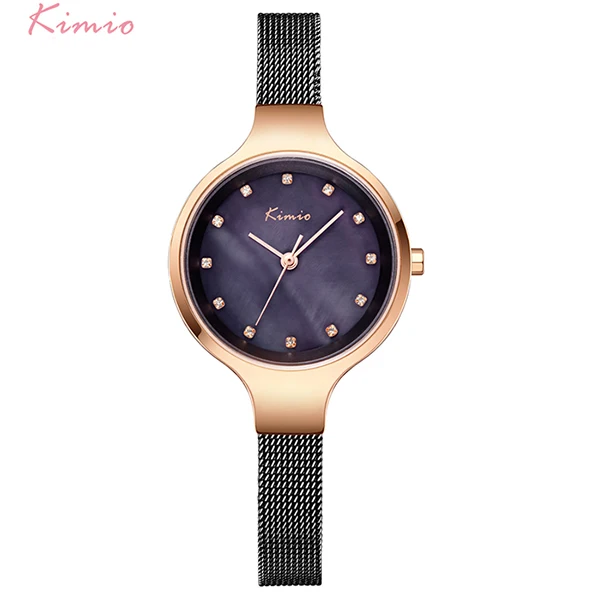 KIMIO брендовые винтажные женские часы с плетением из нержавеющей стали и сетчатым ремешком, ЖЕНСКИЕ НАРЯДНЫЕ часы для женщин с коробкой horloge dames montre - Цвет: watch 2