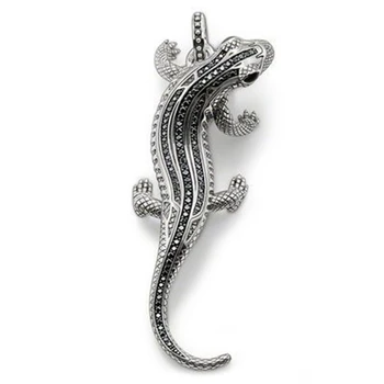 

925 Sterling Silver Zirconia Salamander Lizard Pendants Fit Chains Necklaces, Most Fashion Pendant Jewelry Bijoux for Women Men
