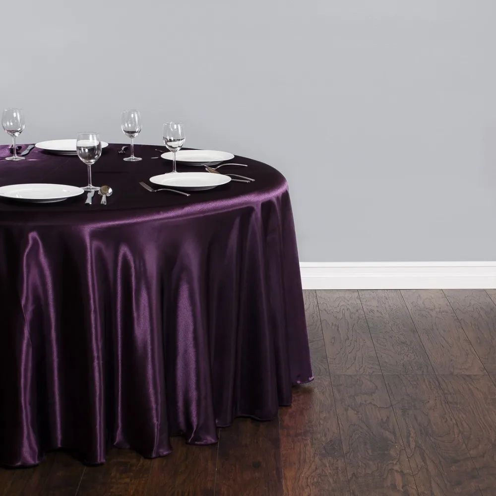 Free Shipping 10pcs 70''/90''/108''/120''/132'' Round Cheap Eggplant