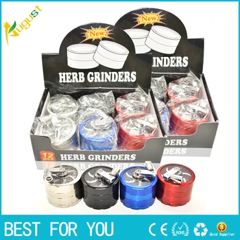 

10 pcs/lot New Crank Tobacco Spice Herb Grinder Alloy Crusher with Pollen Screen Handle Grinder Free Shipping