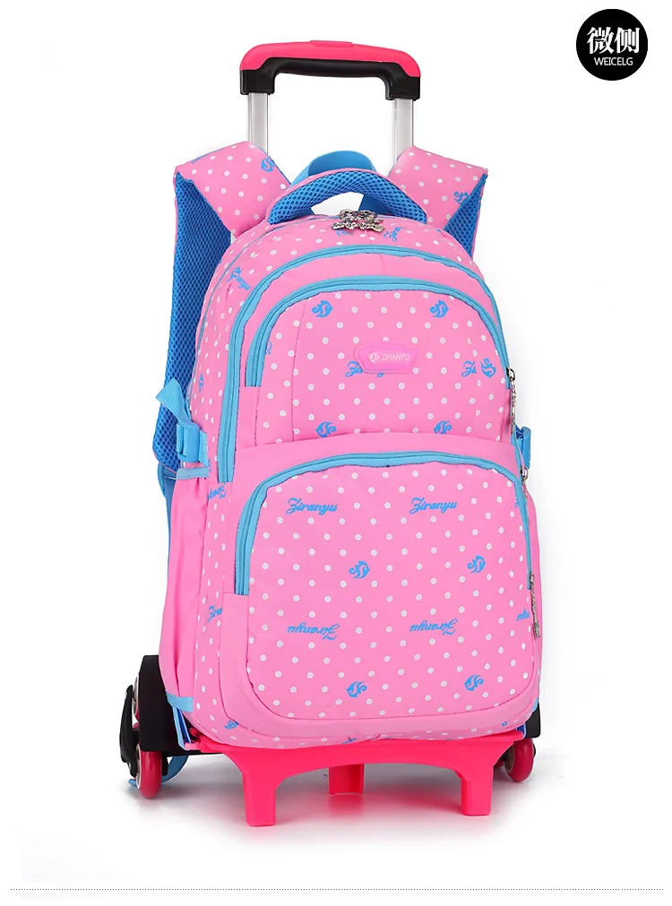 2019 водостойкая Тележка Школьные рюкзаки для девушек детские школьные сумки колеса Дорожная сумка, чемодан рюкзаки детские роликовые