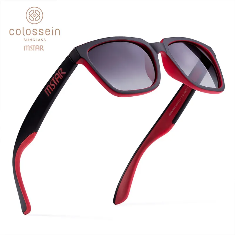 COLOSSEIN Mstar солнцезащитные очки мужская мода поляризованные винтажные double injection солнцезащитные очки для женщин квадратные голубые коричневые UV400