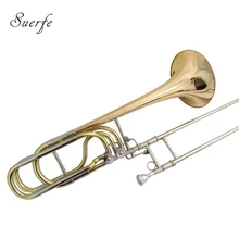 Bb/F/Eb/D Bass Trombones Gold Brass Bell trombone with Case valve Trombone Musical Instruments Bb/F/Eb/D Bass Trombones Gold Brass Bell trombone with Case valve Trombone Musical Instruments