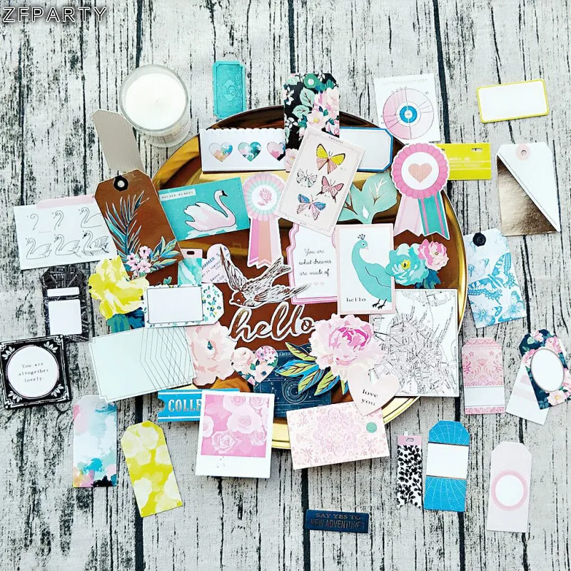 

ZFPARTY 45pcs Hello Cardstock Die Cuts for Scrapbooking Happy Planner/Card Making/Journaling Project