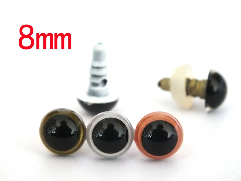 

30pairs/lot gold and white and orange 3color safety eyes with washer-8mm