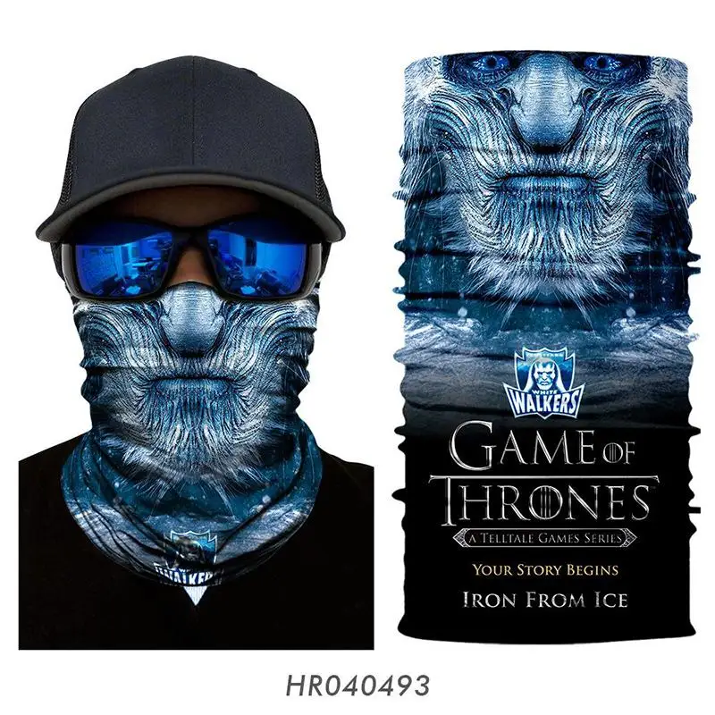 

3D Seamless Neck Gaiter Cycling Ski Masks Game of Thrones Face Mask Buffe Bandana Cycling Multifunctional Headband Ski Balaclava