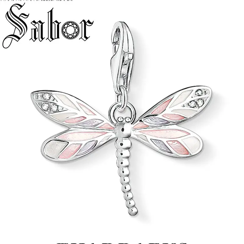 

Dragonfly Pink Charms Pendant DIY Jewelry Findings Accessories 925 Sterling Silver Fashion Jewelry Gift For Women Girl thomas