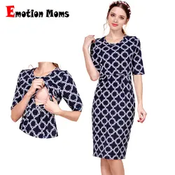 Эмоция мам Новый хлопковая одежда для беременных Вечерние платья для кормящих женщин Одежда для беременных для женщин Лето кормящих платье