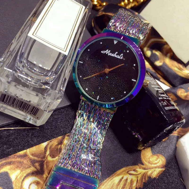 Beste Nieuwe Aankomst Beroemde Merk Bling Horloge Vrouwen Luxe Kristallen Horloge Gold Shining Diomand Rhinestone Bangle Armband Horloges