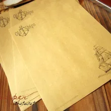 8 uds/un lote de papel de carta de barco de viaje estilo europeo Vintage papel de escritura Kraft 553