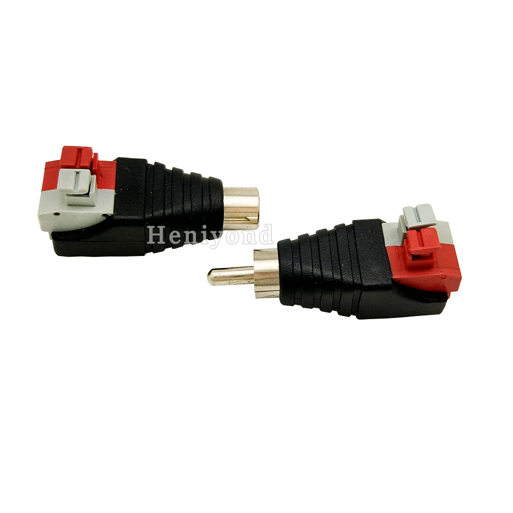 10 пар Phono RCA штекер для AV без винта с нажимным креплением типа разъема видео Balun