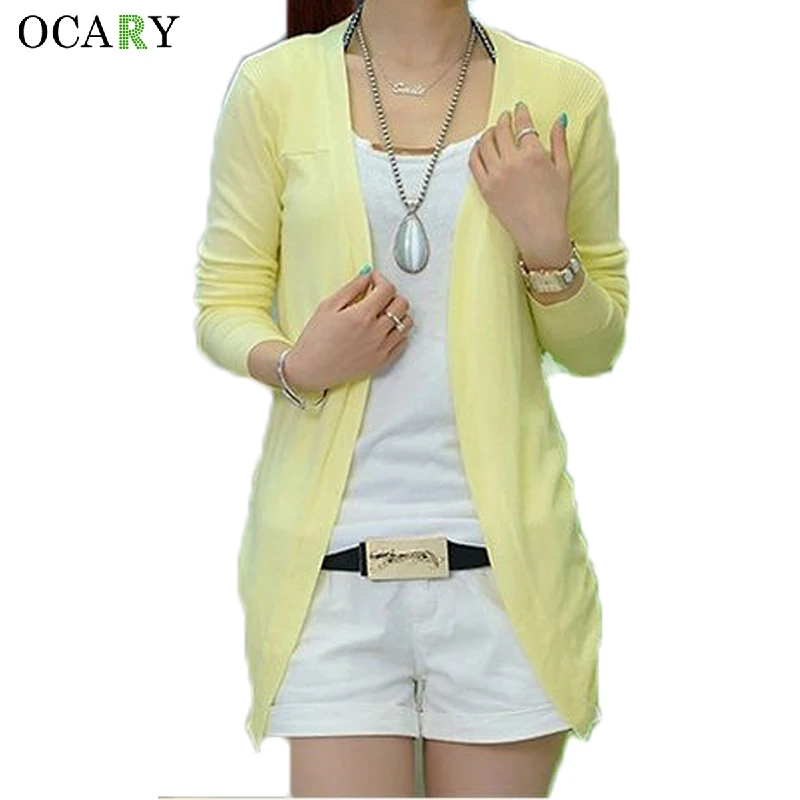 Knitted Long Cardigan Crochet Sweater Female Summer Cardigans Big Size Sueter Blusas Maglioni Donna Gilet Manche Longue
