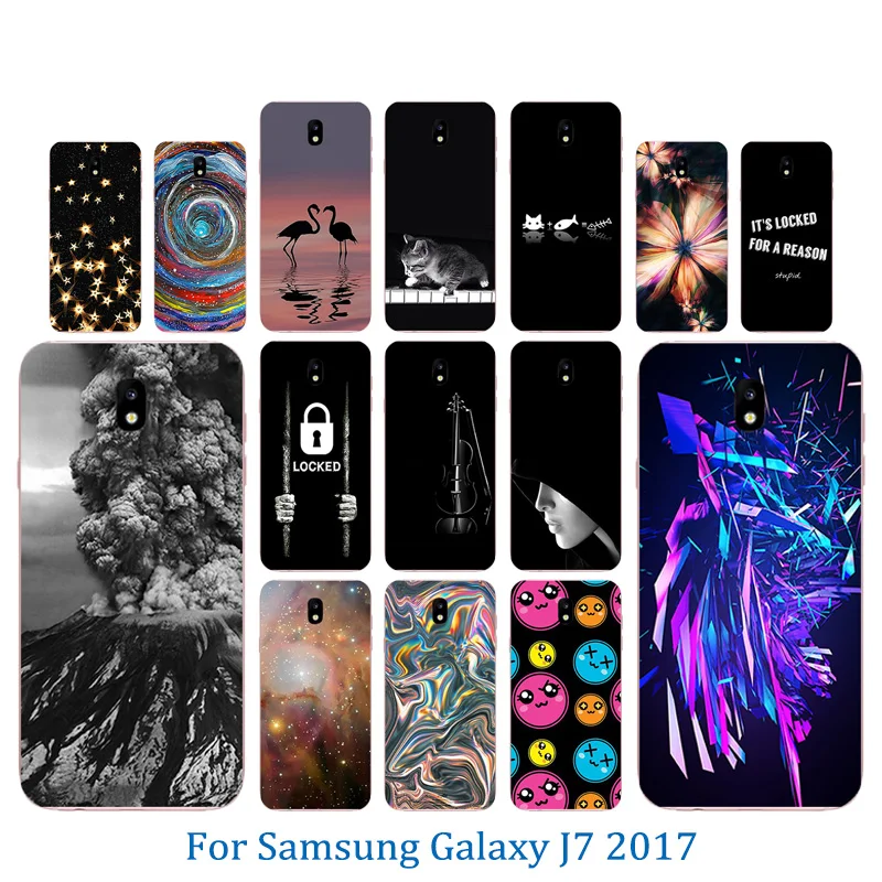 Чехол для телефона Galaxy J7 2017 мягкая задняя крышка из ТПУ с вулканическим узором