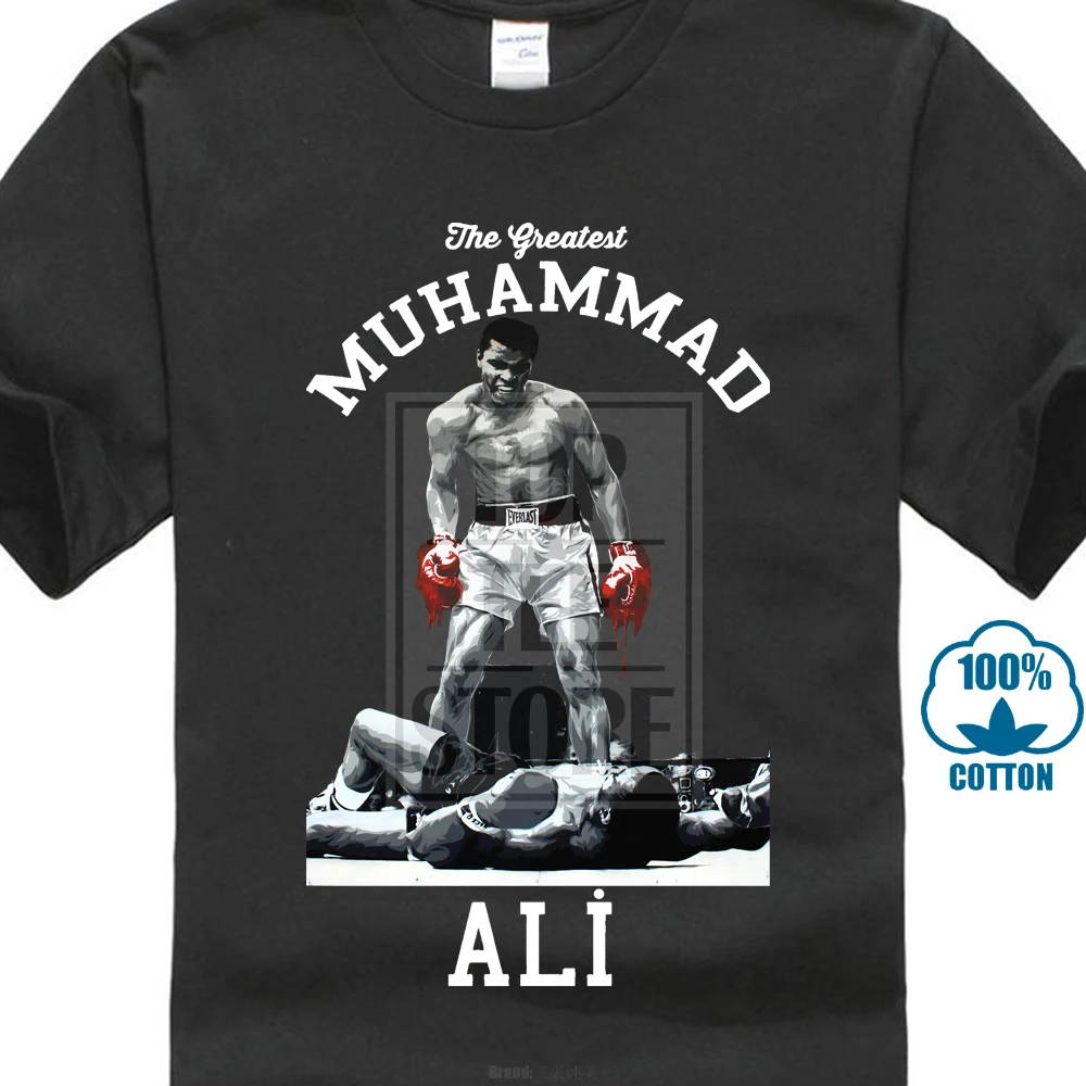 Muhammad Ali T Shirt Men The Greatest Fitness Short Sleeve Printed Top Cotton Tee Shirt Us Plus