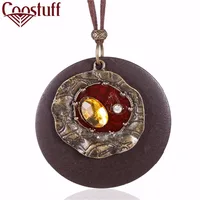 Макси цепочки и ожерелья колье женский кулон kolye Ожерелья Подвески ожерелье с хлопковым шнурком оптовая продажа ювелирных изделий для женщин - изображение