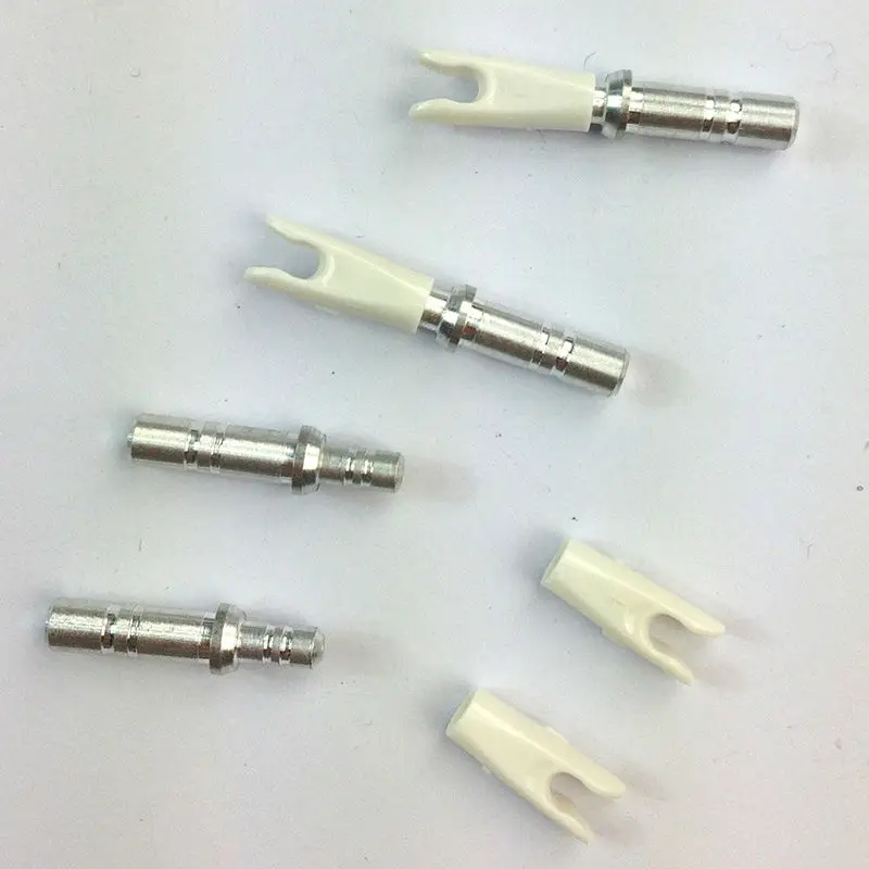 12 pcs/lot Archery Arrow Nock S Nocks + Aluminum Nock Pin for Archery bow DIY Arrow in Darts
