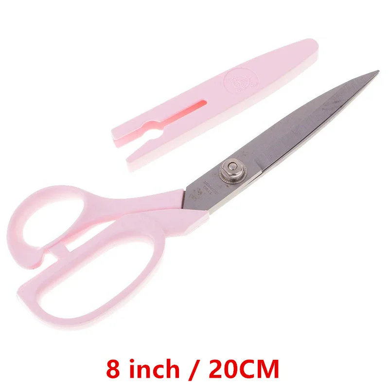 Профессиональные ножницы для шитья из нержавеющей стали, ножницы для ткани для вышивки крестиком с чехлом, инструменты для шитья, ножницы для шитья - Цвет: 8 Inch-20CM Pink