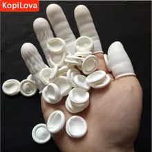 Kopilova 100 шт./упак. белые одноразовые латексные палец кроватки пальцев Прихватки для мангала противоскользящие антистатические палец кроватки