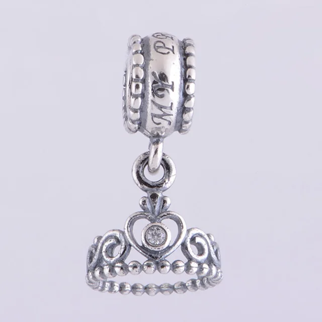 Fits Pandora Charms Bracelet and Necklace 925 Sterling Silver Princess ...