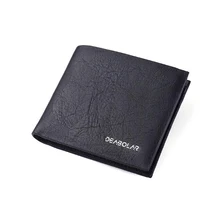 Short wallet men's European and American style rough pattern personality horizontal and vertical section wallet ultra-thin