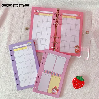 

EZONE A6 Notebook Inner Pages 6 Holes 100 Sheets Spiral Loose Leaf Notebook 9.5x17cm Pink Kawaii Notebook Girls Stationery New