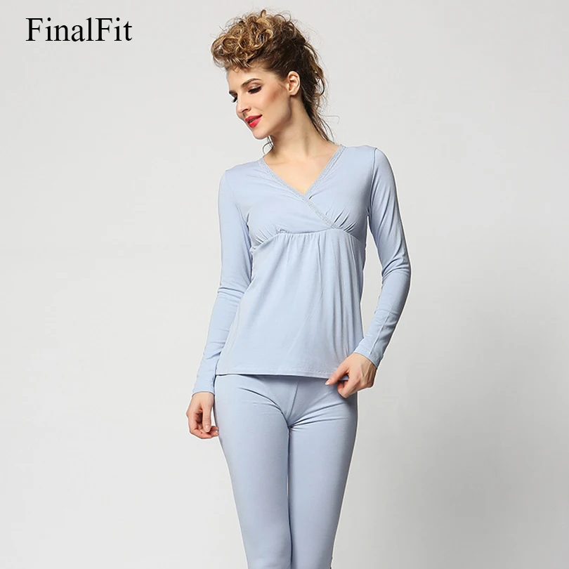 FinalFit Maternity Nursing Sets Long Johns Pregant Woman Intimates