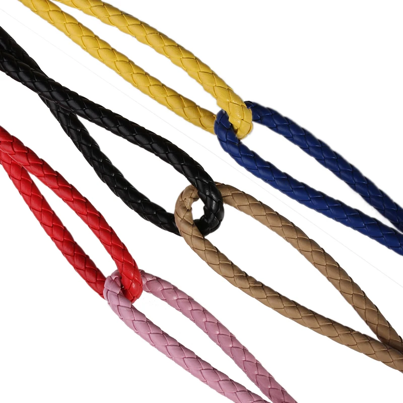 5 м/лот, 11 цветов, диаметр 6 мм, круглый плетеный шнур из искусственной кожи, веревка, ожерелье, браслет для рукоделия, ювелирный материал F2023