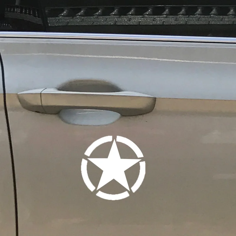 1pc SEEYULE Band of Brothers Emblem Five-pointed Star Car Stickers Fuel Tank Cover Car Styling Accessories Decoration