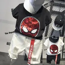 Комплект одежды для маленьких мальчиков, летняя футболка с короткими рукавами и шорты брючный костюм комплект детской одежды с рисунком для мальчиков от 2 до 6 лет