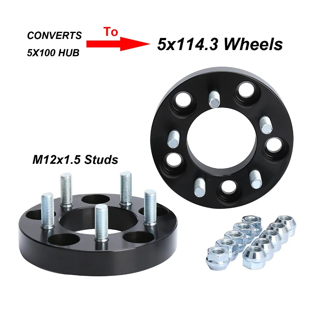 KSP 4 шт. 1 ''25 мм кованые прокладки для колес адаптеры 5x100 до 5x114,3 64,1 мм центральный диаметр с M12x1.5 шпильки для Lexus Toyota Corolla