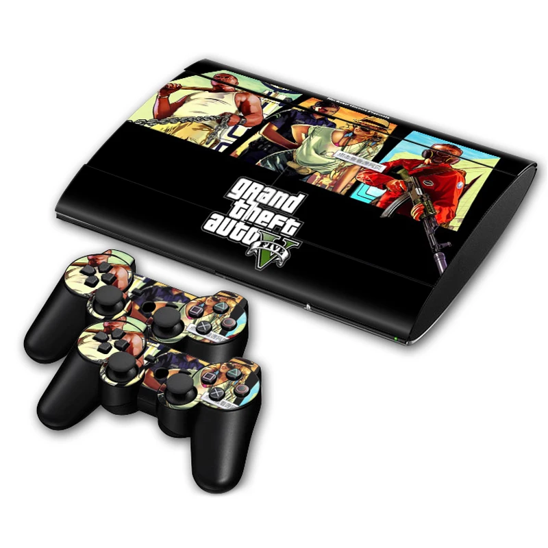 Decalcomania Adesiva Per Ps3 Slim 4000 Playstation 3 Console E Controller Per Ps3 Skin Slim Sticker Vinile-Grand Theft Auto V