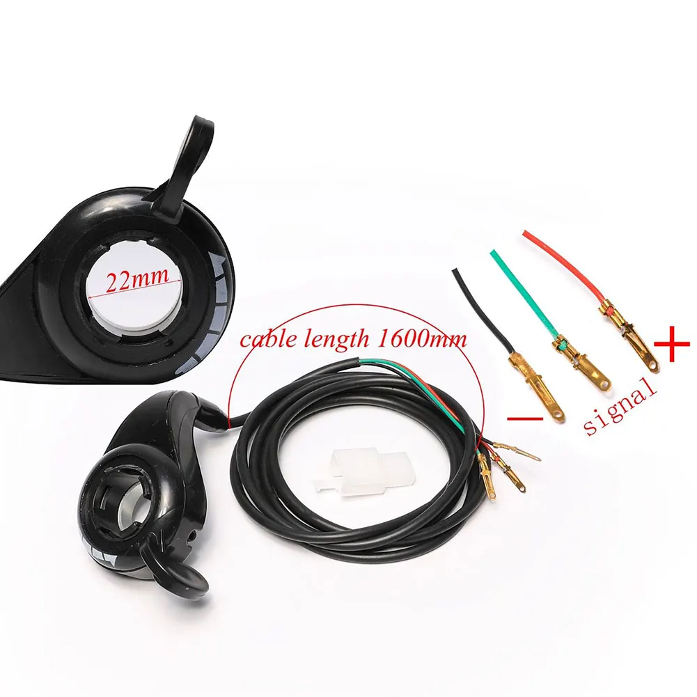 Sale Accelerator Speed Control Electric Bike ABS Metal Thumb Throttle Scooter Accessories Black Replacement Practical 3 Wire Grip 5