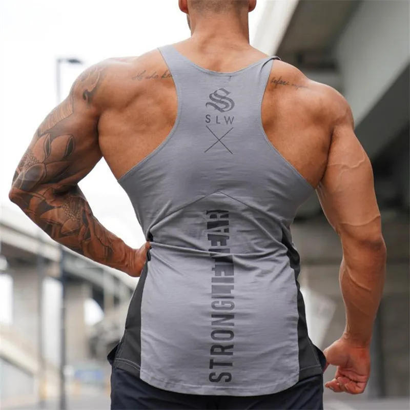 2019 New Summer Gyms Workout Sleeveless Shirt Men Bodybuilding Elastic Clothing Fitness Men