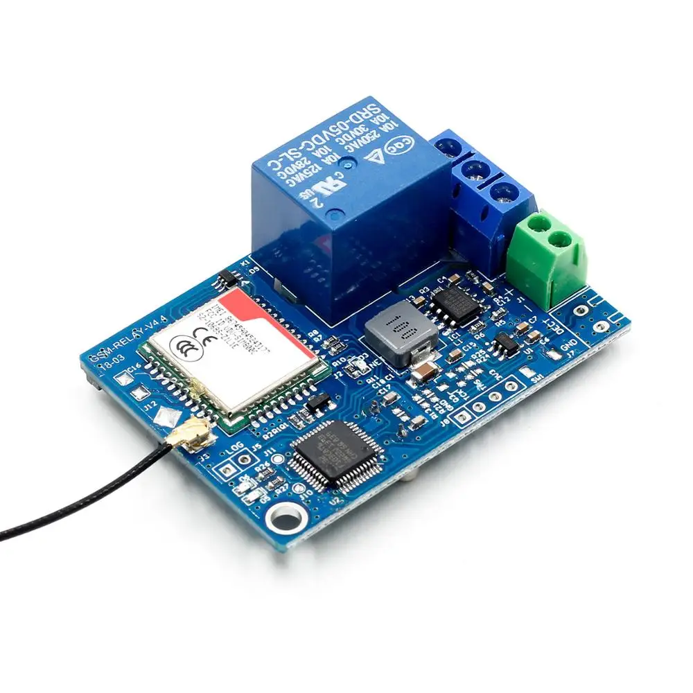 Comprar 1 canal módulo de relé SMS GSM interruptor de Control remoto SIM800C STM32F103CBT6 para bomba de oxígeno de invernadero
