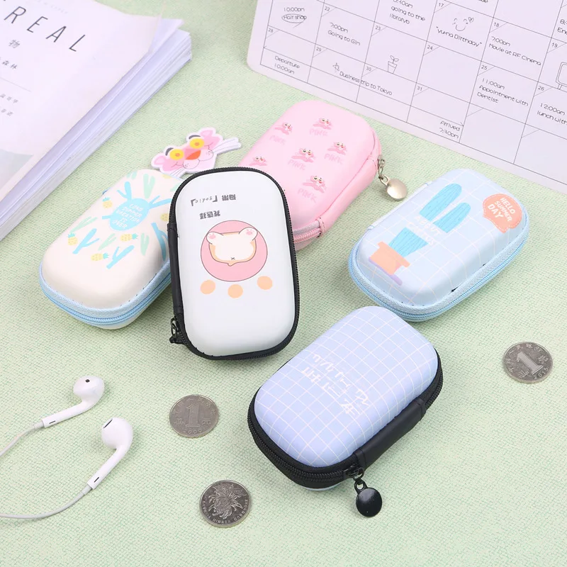 الإبداعية سماعة حقيبة للتخزين الكرتون لطيف الصبار أجهزة إليكترونية USB منظم الكابلات محفظة نقود معدنية على شكل حقيبة البسيطة سستة حقيبة التخ...