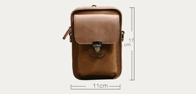 Men PU Leather Flap Business Office Mobile Phone Waist Pack Male Mini Shoulder Bag Leisure Sling Bag Small Pocket Wholesale