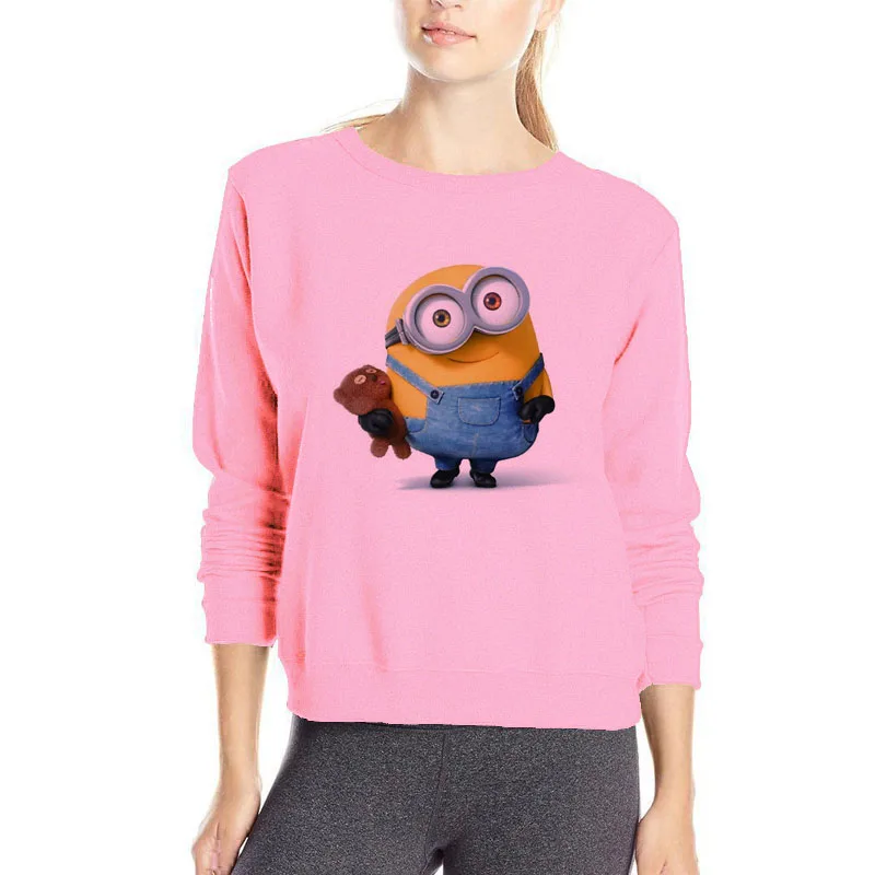 

Lovely 3D cartoon Minions hoodie women soft cotton casual sweatshirt cheap sale brand cotton hoodie pullover clothes