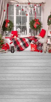 

Christmas Backdrops Customized Computer Printed 200x300cm Wooden Floor Windows Photography Backgrounds For Photo Studio