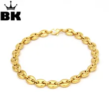 Шикарный король 8 мм из нержавеющей стали Маринер звено цепи браслет Золотой Серебряный покрытием мужские 22,5 см застежка для ювелирных изделий