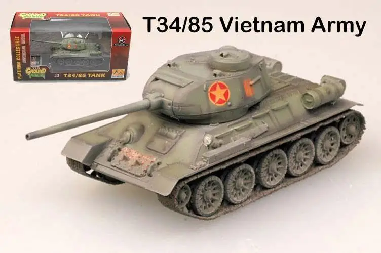 

Nam battlefield T34 85 medium Tank Veitnam army 1/72 finished Easy Model
