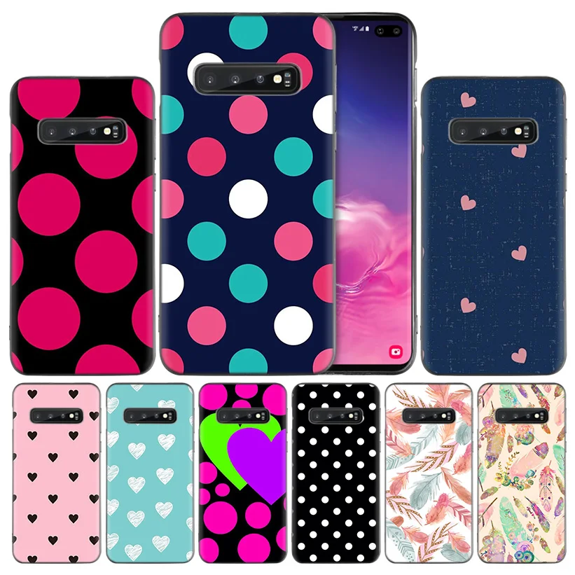 

Polka Dot Feather Silicone Case Cover for Samsung Galaxy A50 A70 A40 A30 A20 A20e A10 A9 A8 A7 A6 Plus 2018 M30 M20 M10 Note 8 9