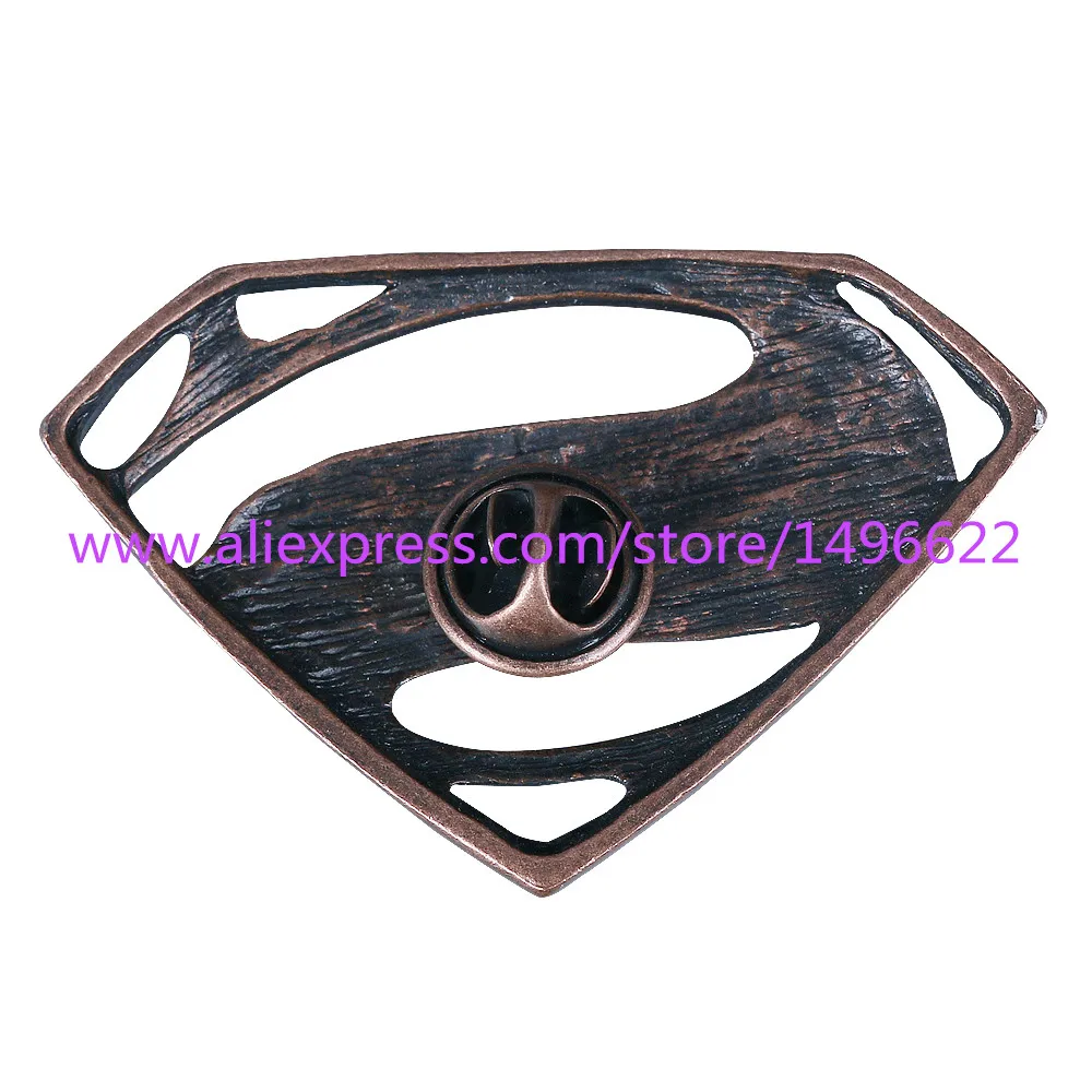 High Quality DC Superhero Badge Cosplay Superman Logo Brooch Hollow Alloy Halloween Party Prop (5)