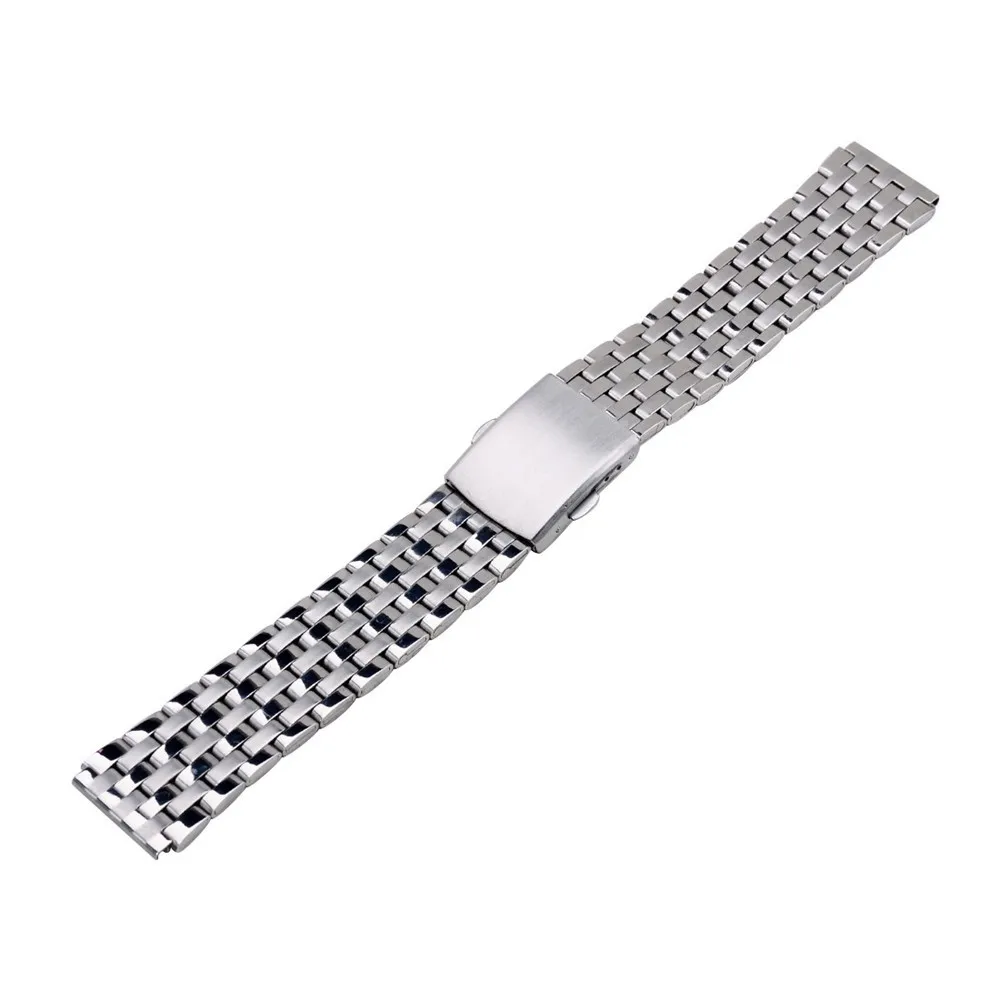 2016 women&men Stainless Steel Watch Band Double Flip Lock Buckle Solid