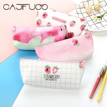 Cajifuco клубника свежесть Кошельки студент мультфильм пенал на молнии ключевой бумажник случай Для женщин карандаш мешок фруктов багги мешок