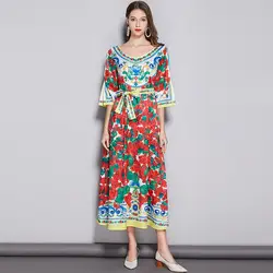 19K357Hot Новая мода для женщин 2019 Весна и лето взрывы повседневная одежда модный бренд ретро повседневное женское вечернее платье